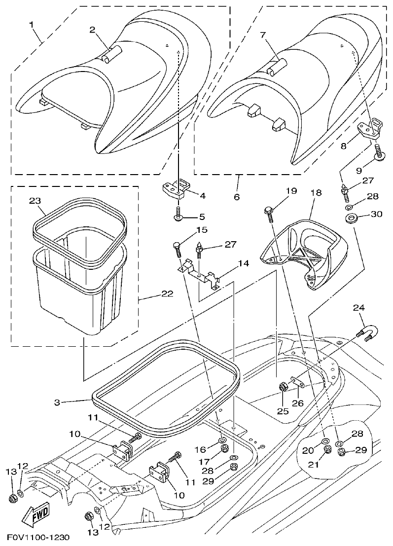 Yamaha XLT800(2003) SEAT. UNDER LOCKER parts diagram